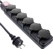 InLine 6-voudige stekkerdoos voor buiten, IP44, met verlichte aan/uit-schakelaar, verhoogde aanraakbeveiliging, lengte 5 m, 16496P