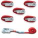DoZurr 700 Spanbanden met miniratel, 1 stuk, 700 kg belastbaar, 25 mm breed x 6 m lang, rood, 700