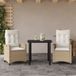 Maison Exclusive - Ensemble de jardin 3 pièces avec coin repas et coussins, beige, en polyrotin