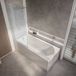 Hudson Reed Baignoire douche rectangulaire moderne - 180 x 80 cm - Pare baignoire laiton ancien - Tablier frontal - Covelly