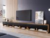 ACAPULCO Meuble TV-Hifi 3 portes battantes 300 cm chêne wotan/noir brillant avec LED