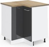Vicco R-Line Hoekkast – 75.6 cm, WB Eik Antraciet Hoogglans