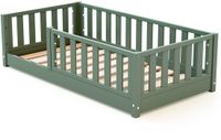JURABABY - SONHO MINI Kinderbed Vloerbed van hout - 70x140 - Saliegroen