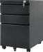 Maclean MC-850 kantoor-rolcontainer met slot, 3 laden, 39 x 64 x 50 cm, zwart