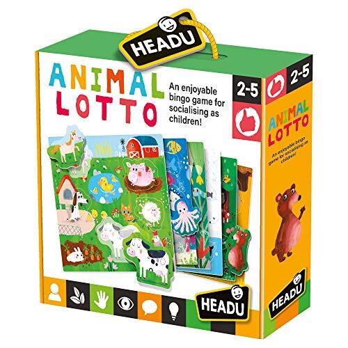 Headu Fournier Lotto Montessori – aanbevolen leerspel voor meisjes van 2 tot 5 jaar – leren met maatschappij en socialisering tijdens de dierkennis (MU22847)