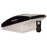 MAXXAIR Maxxfan Deluxe ventilatie-, ventilator- en ventilatieafdekking in één, krachtige omkeerbare ventilator met 10 snelheden met thermostaat, ingebouwde regenhoes, afstandsbediening, in- en
