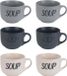 Cosy & Trendy Soepbekers/soepkommen - set van 6 - 11 x 8 cm - 510 ml - Keramiek - Mix Kleuren