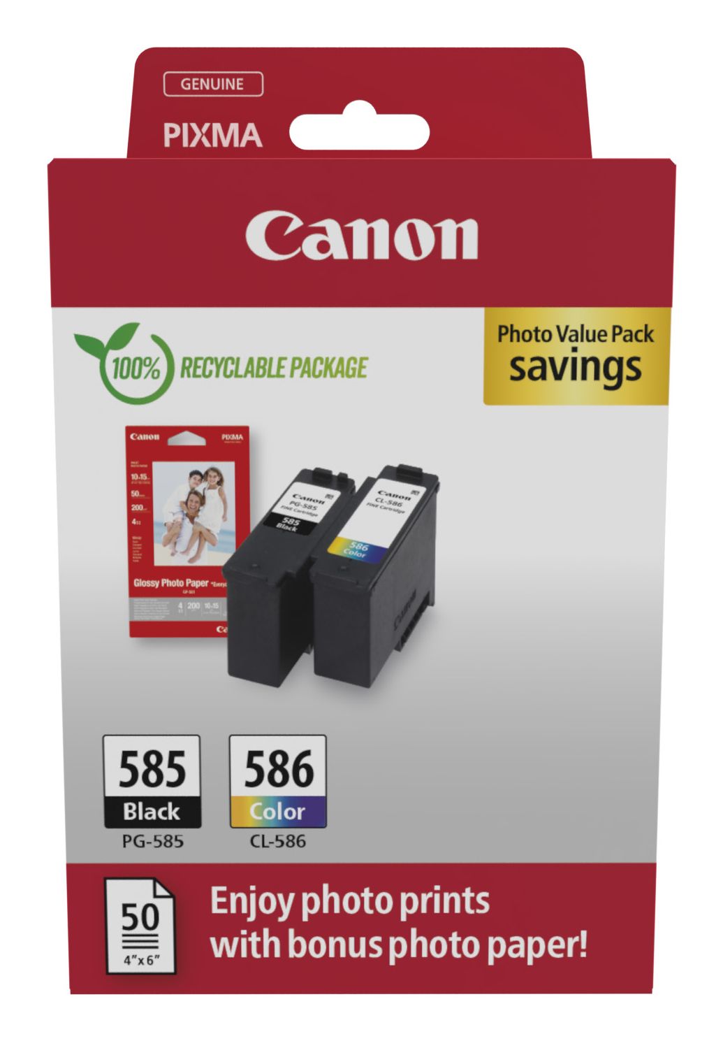 Canon PG-585/CL-586 - Multipack - Zwart, Cyaan, Magenta, Geel - Origineel