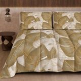 PETTI Artigiani Italiani Winterdekbed 220 × 260 cm, Tropisch Taupe Goud