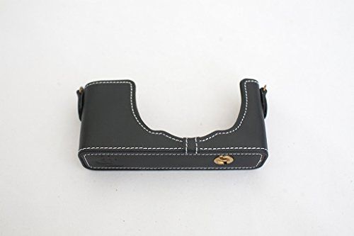 TP Handgemaakte Echt Lederen Half Camera Case Bag Cover voor Fujifilm XF1 FUJI XF1 Zwart Kleur