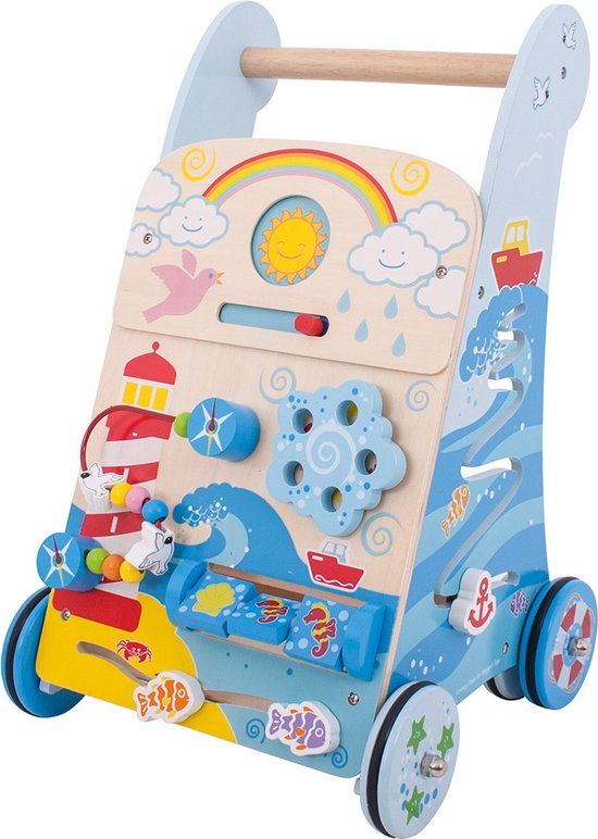Bigjigs Baby - Activiteiten Loopwagen 'Zee' - Hout - Multi