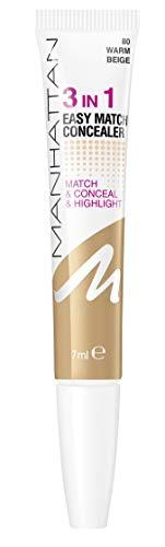 MANHATTAN 3-in-1 Easy Match Concealer 80 Warm Beige, 7 ml