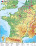 Frankreich Stiefel Frankreich physisch 1 : 1.500 000 Wandkarte / Poster