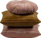 WOOOD Feis Kussens - Velours stof - Roze/Naturel - Set Van 3