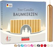 Brubaker 20 Stuks - Boomkaarsen - Goud - Kerstkaarsen - Piramidekaarsen - Kerstboomkaarsen - 95/12.5 mm