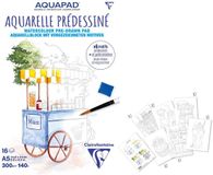 Clairefontaine Aquapad Aquarelpapier - 14.8 x 21 cm - 300g - A5 - Bedrukte kleurplaten - 15 vellen
