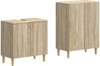 vidaXL - 2-delige - Badkamerkast - Set - ARNHEM - Sonoma - Eiken - Bewerkt - hout