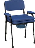 HOMCOM Toiletstoel Ladekast Staal Blauw 63x54x102cm