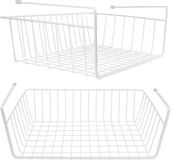 Lawei Set van 2 hangmanden, staal, wit, 25 cm breed