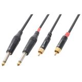 PD Connex 2x 6 35mm Jack - Tulp stereo audio kabel - 3 meter