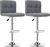 Intimate WM Heart Barkruk, set van 2 barstoelen, Velvet, Metaal, Grijs