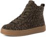 Tamaris dames leren enkellaarsjes 1-25203-45-792 Laarzen Leren gevoerd Olijfgroen met luipaardprint