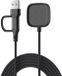 Strap-it chargeur tressé 2-en-1 compatible Fitbit Versa 3 / Versa 4 / Sense / Sense 2 - Connexion USB-A & USB-C - Noir