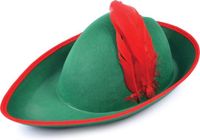 Bristol Novelty Ltd Bristol Novelty Unisex Adults Robin Hood Felt Hat (Green/Red)