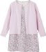 Vertbaudet Set - 2 delig - jurk - cardigan - meisjes - katoen - zachtpaars - gebloemd