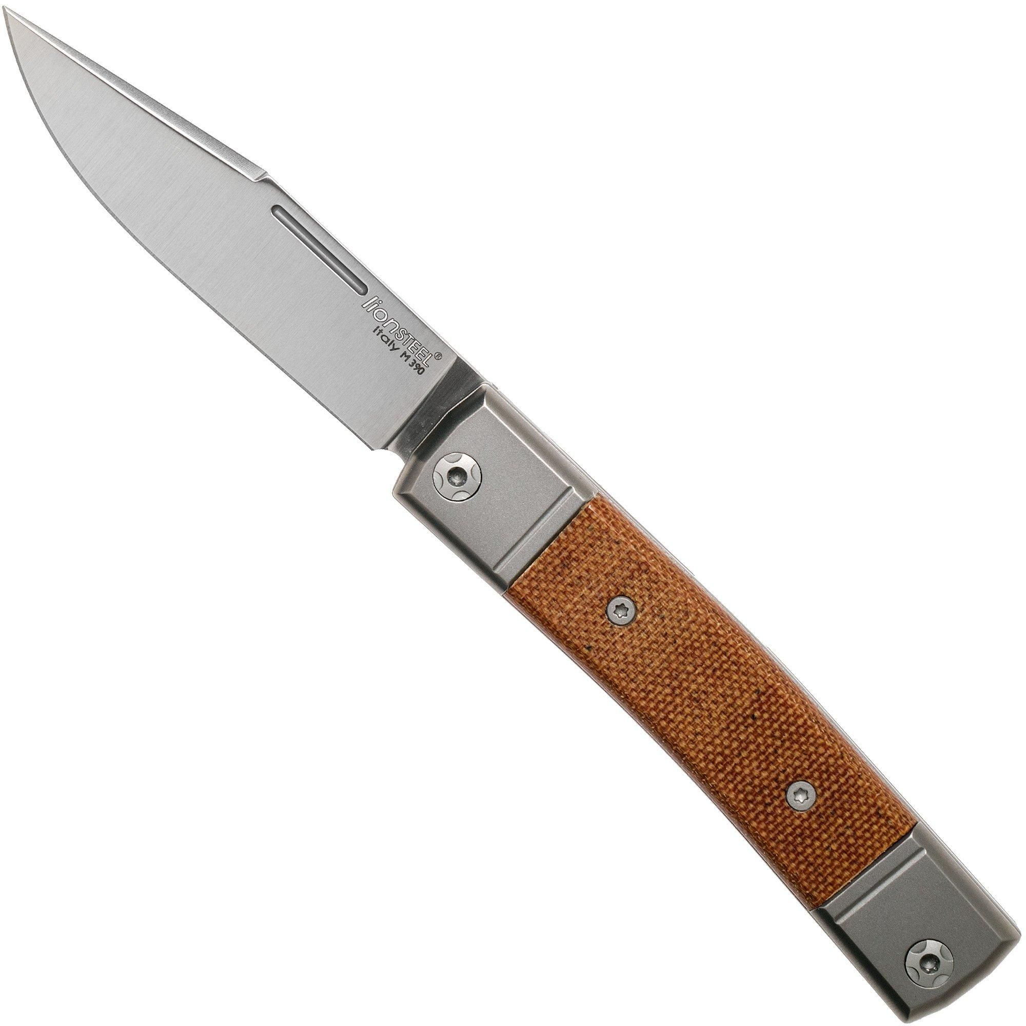LionSteel BestMan BM1 CVN Natural Canvas Micarta Slipjoint Pocket Knife