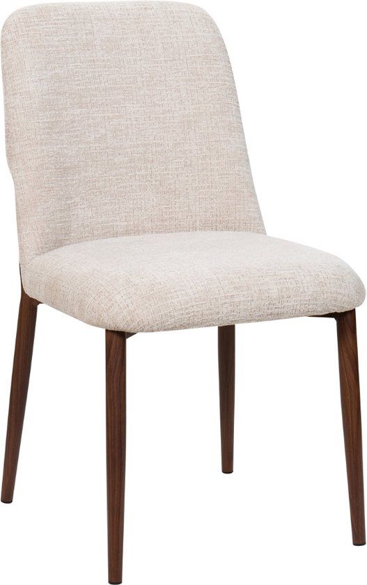 Giga Meubel Eetkamerstoel Sophie - Stof/Metaal - Beige - Set van 2
