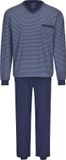 Ammann Pyjama lang ' Jeans Ringel ' blauw / donkerblauw / zwart