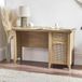 Julian Bowen Sydney Bureau | Boho-computerbureau voor thuiskantoor, rotan stickereffect voorkant, opbergtafel met lade en kast