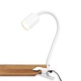 Briloner - Lampe de bureau avec interrupteur sur fil, couleur de lumière blanc chaud, pivotant, prise, lampe de lecture, éclairage à pince, lampe de chevet, lampe de lecture pour enfants, lampe de bureau, 40 cm de haut, blanc