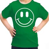 Bellatio Decorations Verkleed shirt meisjes - Smile / Emoticon - groen - carnaval - feestkleding voor kinderen 122/128
