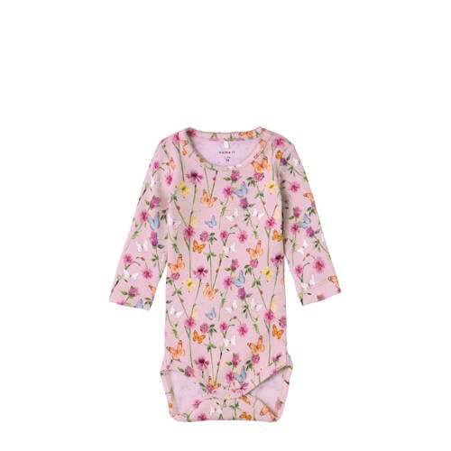 NAME IT NAME IT BABY romper NBFFOLIA roze/groen