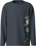 NAME IT - NKMVAGNO LS LOOSE TOP - Jongens - Lange mouwen shirts - Maat 116 - Katoen - Ombre Blue