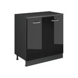 Vicco Uitbreidingskast Rion, Zwart hoogglans/Antraciet, 80 x 46 cm zonder schuine kant met 2 deuren