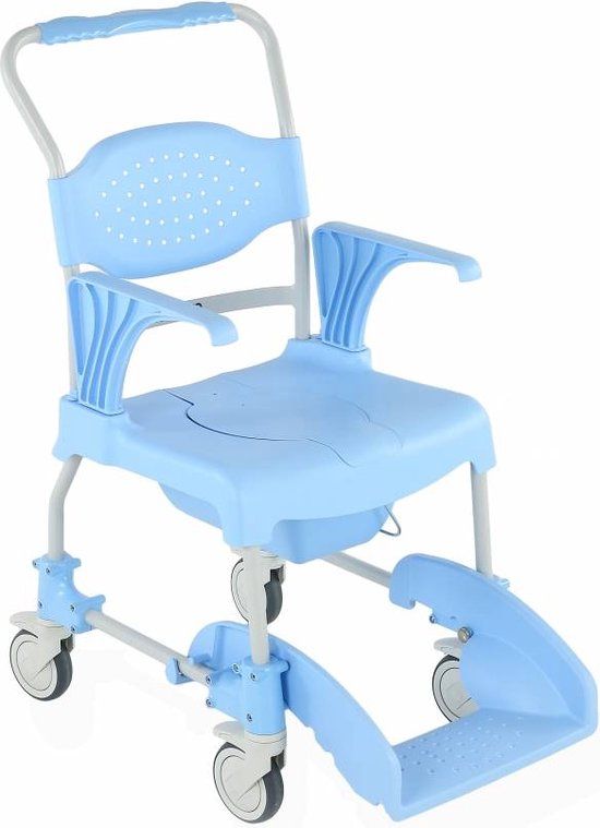 Able2 Mobiele Douche- en Toiletstoel - Blauw - 46 cm Zitbreedte - 150 kg Max. Belastbaar Gewicht