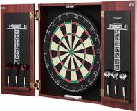 Merkloos Dartbord en Kast set, Kant-en-Klaar Pakket in Officieel Formaat. Verborgen Kast met Eenvoudige Montage, Alle Accessoires, Ideaal Voor Cricketwedstrijden.