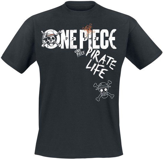 One Piece Pirate Life Heren T-shirt - Zwart - XL