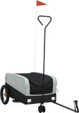 vidaXL Fietstrailer 45 kg IJzer Grijs
