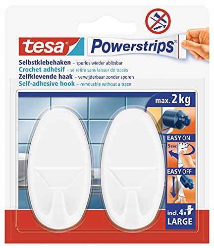 tesa 58013 - 00052 - 01 - Haak ovaal: 2 haken en 4 strepen, maat L