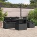 Prolenta Maison Exclusive - Tuinset met 6 zitplaatsen, zwarte polyrotan loungeset