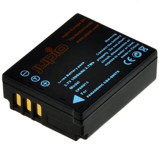 Jupio CPA0013 - Camera Accu - Li-Ion - 1000 mAh - 3,7 volt - Panasonic CGA-S007E / Lumix DMC-TZ