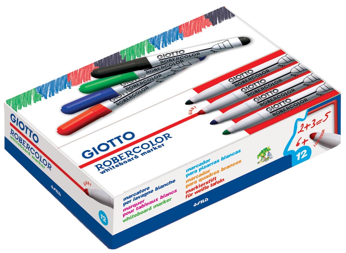 Giottos Robercolor whiteboardmarker maxi ronde punt zwart