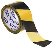 RS PRO Polyethyleen met hoge dichtheid afzetlint zwart, geel, dikte 0,02 mm, 50 mm x 100 m