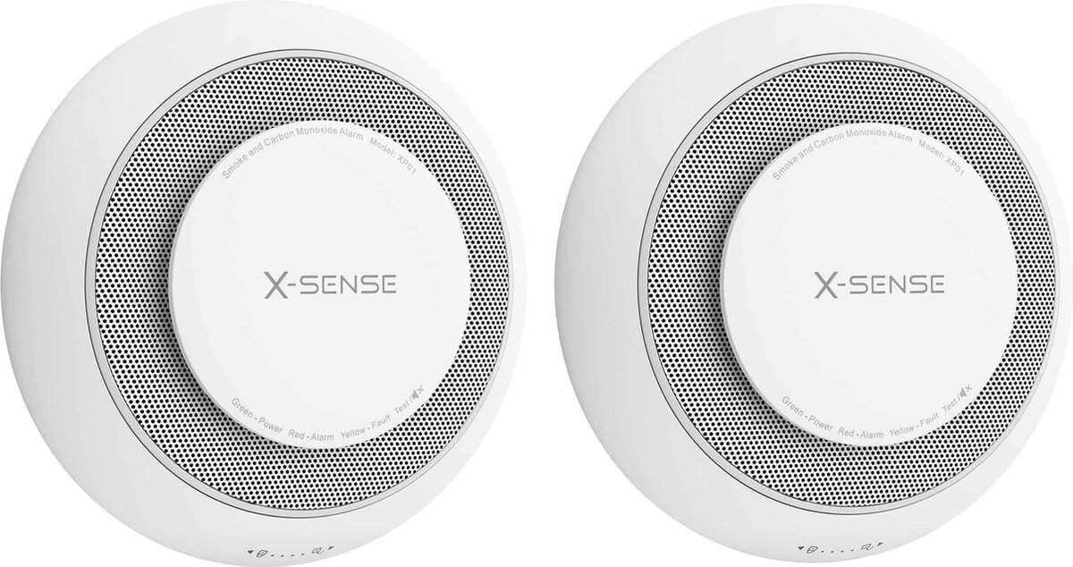 X-sense XP01 Combimelder - 2 Combimelders - Rook en koolmonoxide - 10 Jaar batterij - Rookmelder en koolmonoxidemelder - Rook én CO melder