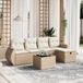 Maison Exclusive - Ensemble de meubles de jardin 6 pièces avec canapé et coussins, beige, en polyrotin