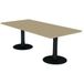 Quadrifoglio Table de réunion plateau rectangulaire 210x100 cm, 2 pieds